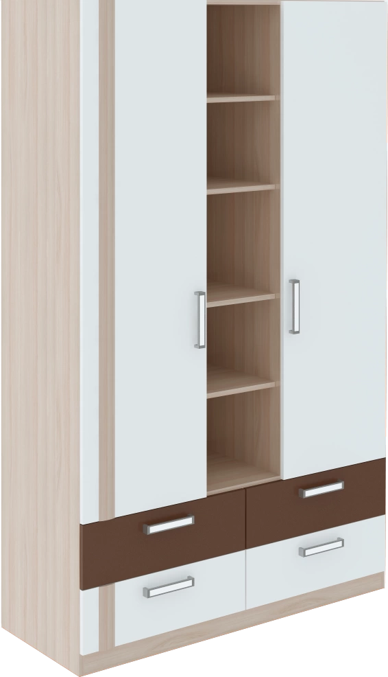 Шкаф "Волкер" 3-секционный М 2 (Ш-1200 х Г-515 х В-2000 мм)