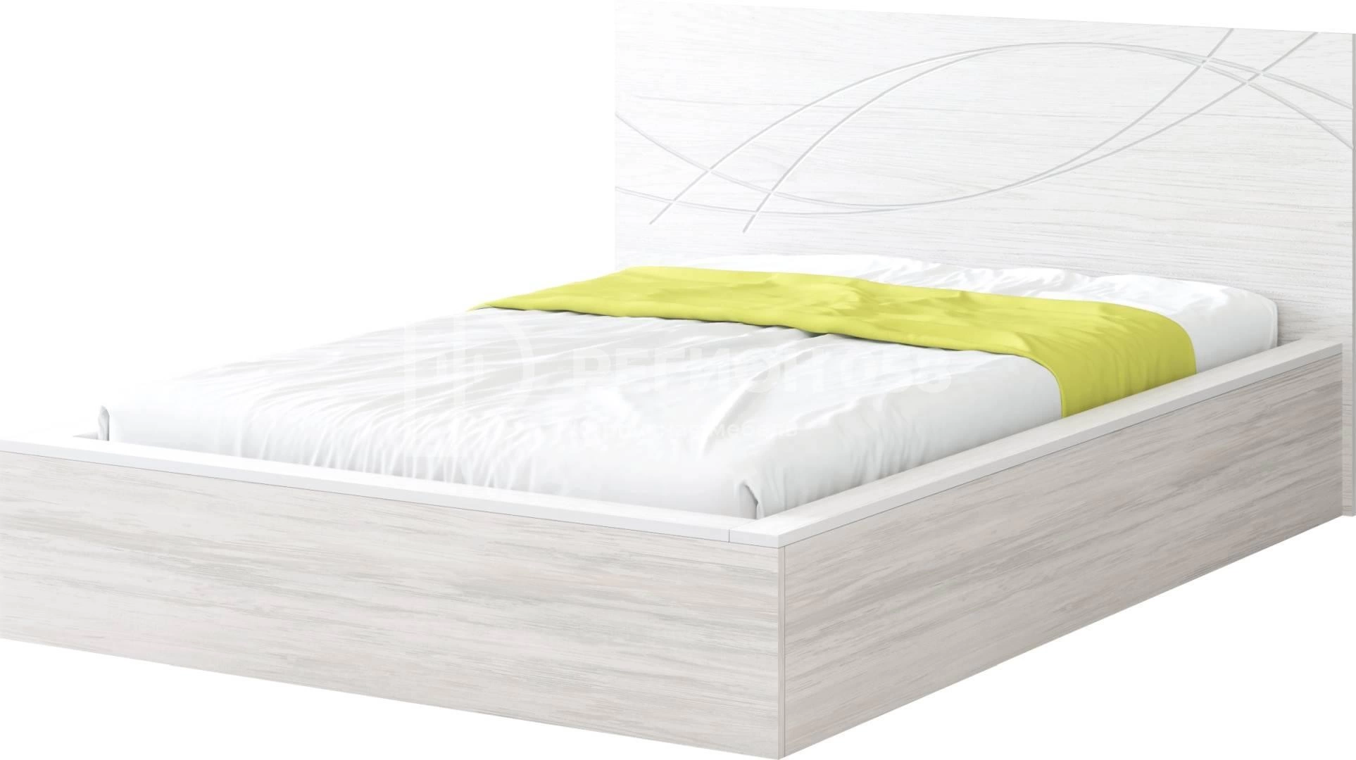 Кровать Каролина-10 МДФ Ясень Патина/Артвуд Светлый (сп.м.1,4х2,0)