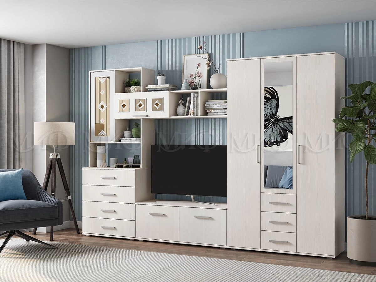 Гостиная Бостон Сандал Светлый (Ш-3200 мм x В-2120 мм x Г-470 мм)