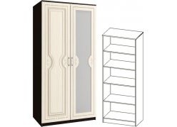 Шкаф Зара 2-х Створчатый МДФ с Полками ЗШ-02 Разные Цвета (1,0х2,02х0,5)