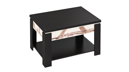 Журнальный Столик Тип 6 Трансформер с Рисунком Венге Цава/Дуб Молочный/Ш-650 × Г-900 × В-530 мм