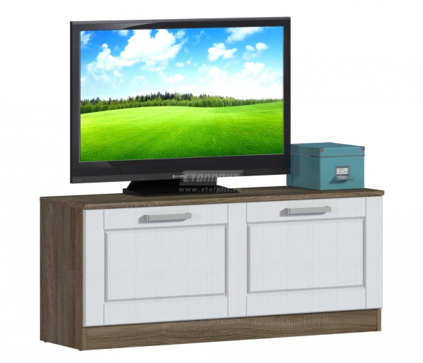 Тумба ТВ Илона (Прованс) СБ-2713 Дуб Сонома Трюфель/Сандал Белый /Ш-1190 X В-500 X Г-350 мм