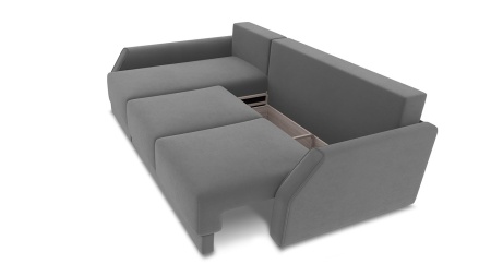 Диван Угловой Люксор Slim Т2 Разные Цвета/Д-2330 х Ш-1650 х В-830 мм