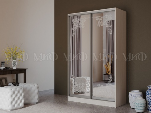 Шкаф-Купе Тринити-1 (Ш-1350 мм x В-2244 мм x Г-600 мм)/Разные Цвета