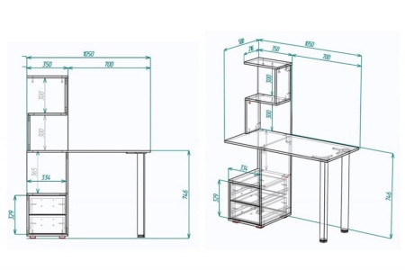 Письменный стол Мебелеф-35 (тумба слева)