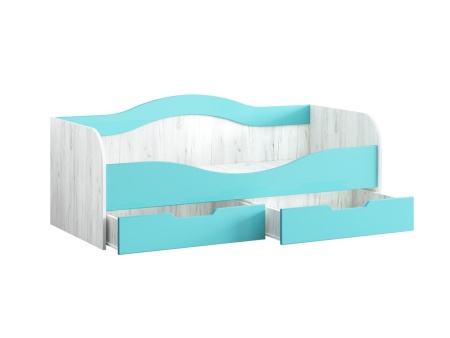 Детская Кровать Юнга-15 МДФ Кровать №1 (Д-1632/1832 x В-700 x Г-850 мм)/Разные Цвета 