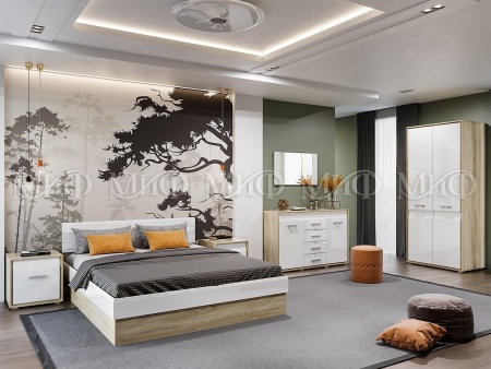 Спальный Гарнитур Формула МДФ Сонома/Белый Глянец