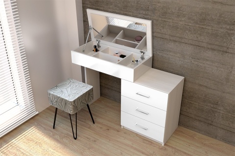 Стол Туалетный Катрин МДФ Белый Глянец (Ш-1140/В-785/Г-390мм)
