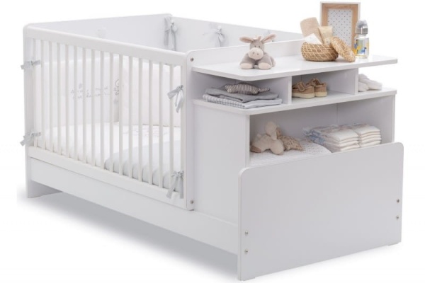 Кроватка-трансформер "Baby Cotton" с полками