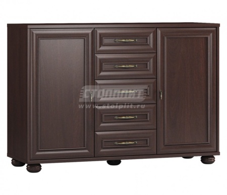 Верди СБ-1448 Комод 2-х дверный с 5-тью ящиками