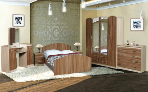 Экстаза Спальный Гарнитур ЛДСП с Пуфиком и Матрасом в Подарок/Разные Цвета