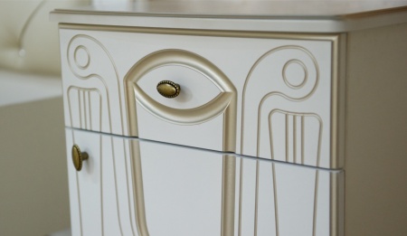 Спальный Гарнитур Александрина Белый/Патина Золото