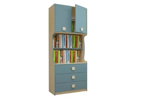 Стеллаж Радуга 800 мм в Цвете Василек/Фламинго