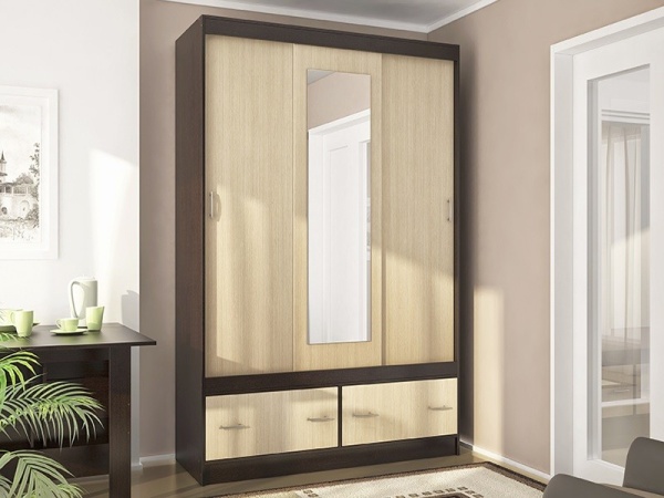 Шкаф-Купе Комфорт-С Венге/Дуб Молочный (Ш-1500 × В-2200 × Г-563 мм)