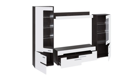 Гостиная «Фьюжн №1» Белый Глянец/Венге Линум