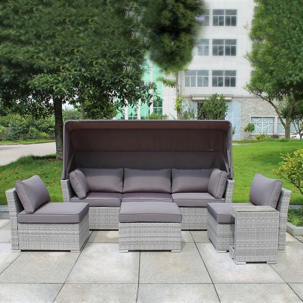 Диван-трансформер из искусственного ротанга AFM-320G Grey