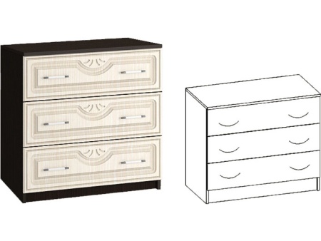 Комод Зара МДФ с 3-мя Выдвижными Ящиками ЗК-02 (0,8х0,82х0,44)/Разные Цвета