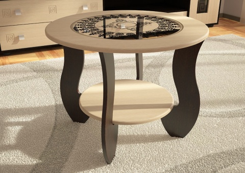 Стол Журнальный №1 (Ш-685 мм x В-540 мм x Г-685 мм)/Венге+Клен Медовый