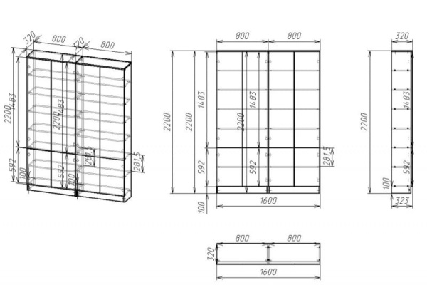 Книжный шкаф Мебелайн-8