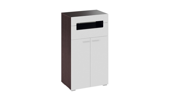 Тумба для обуви комбинированная «Фьюжн» Белый Глянец/Венге Линум