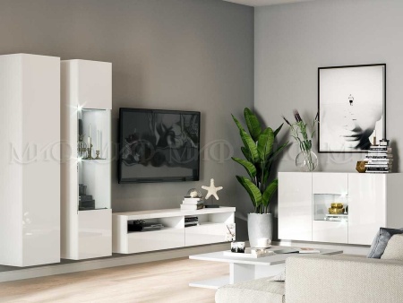 Гостиная Фаворит МДФ №7 (Ш-2400 +1200 x В-2170 x Г-458 мм)/Разные Цвета