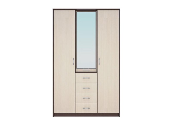 Шкаф-Купе Комфорт-4 Венге/Дуб Молочный (Ш-1340 × В-2160 × Г-574 мм)