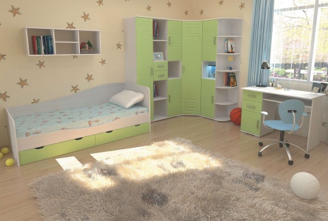 Детский Гарнитур Индиго с Матрасом в Подарок Вариант-7 