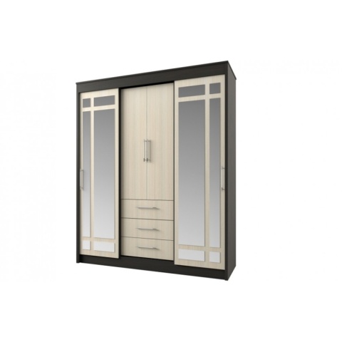 Шкаф-Купе 4-х Створчатый Витраж (Ш-1700/2000 х В-2300 х Г-560 мм)/Разные Цветы