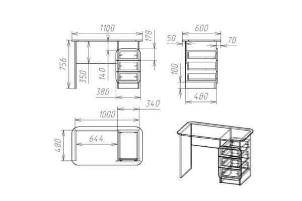 Письменный стол Мебелеф-8