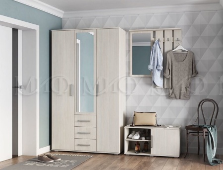 Прихожая Бостон Сандал Светлый (Ш-2100 мм x В-2120 мм x Г-470 мм)