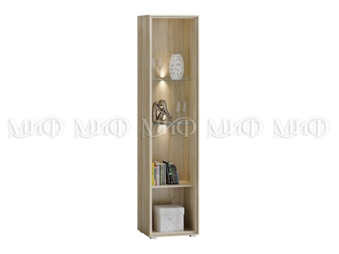 Пенал Формула со Стеклом МДФ Сонома/Белый Глянец (Ш-500 мм x Г-570 мм х В-2150 мм)